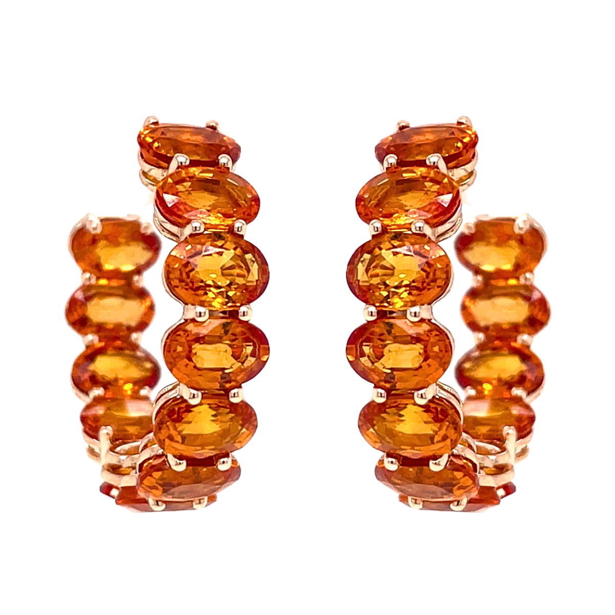 Orange Sapphire Hoops