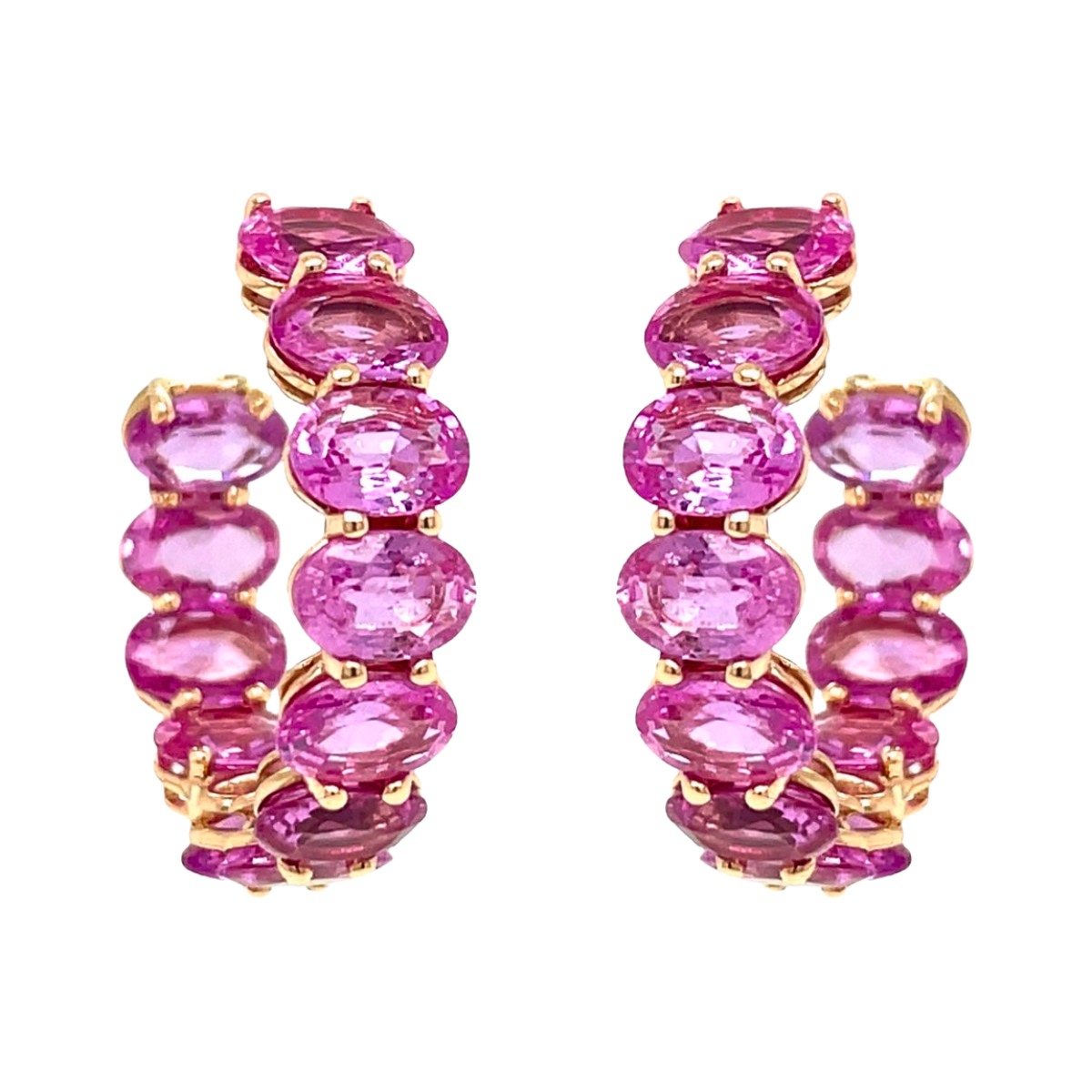 Pink Sapphire Hoops