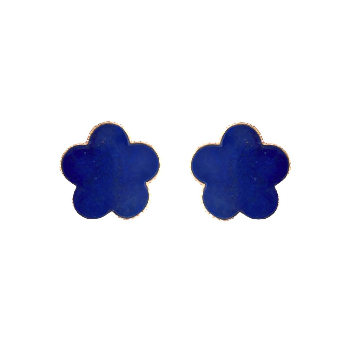 Lapis Clover Stud Earrings