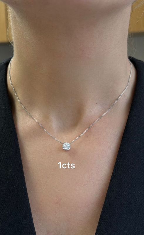 Lab Grown Round East West Diamond Pendant