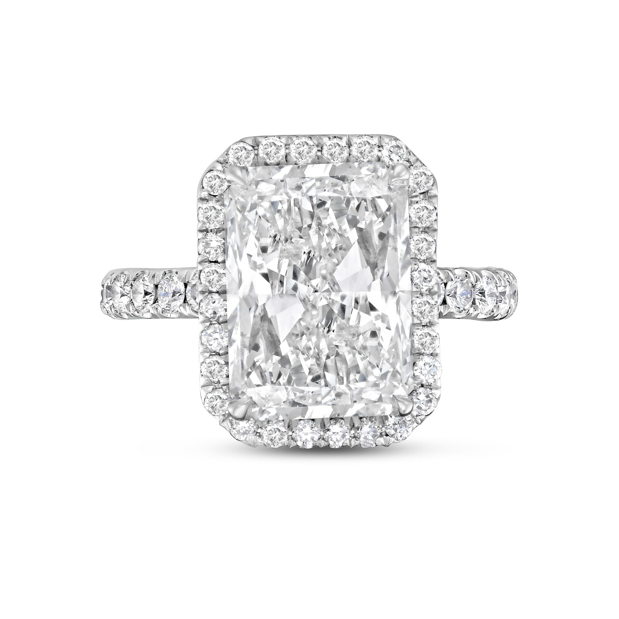 Radiant Cut Diamond Halo Engagement Ring