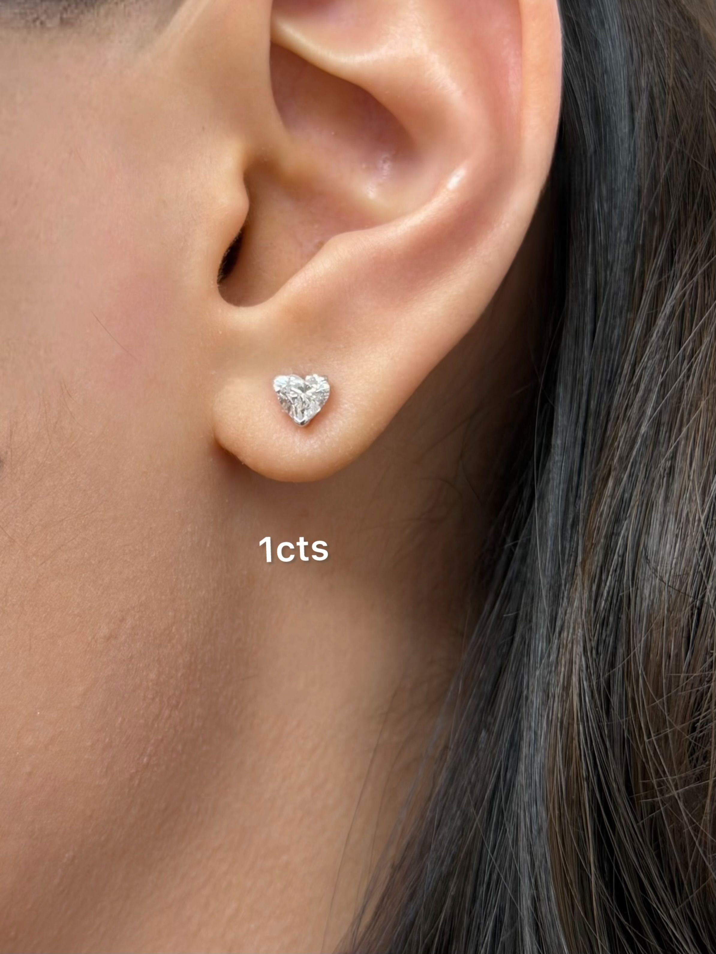Lab Grown Heart Diamond Studs