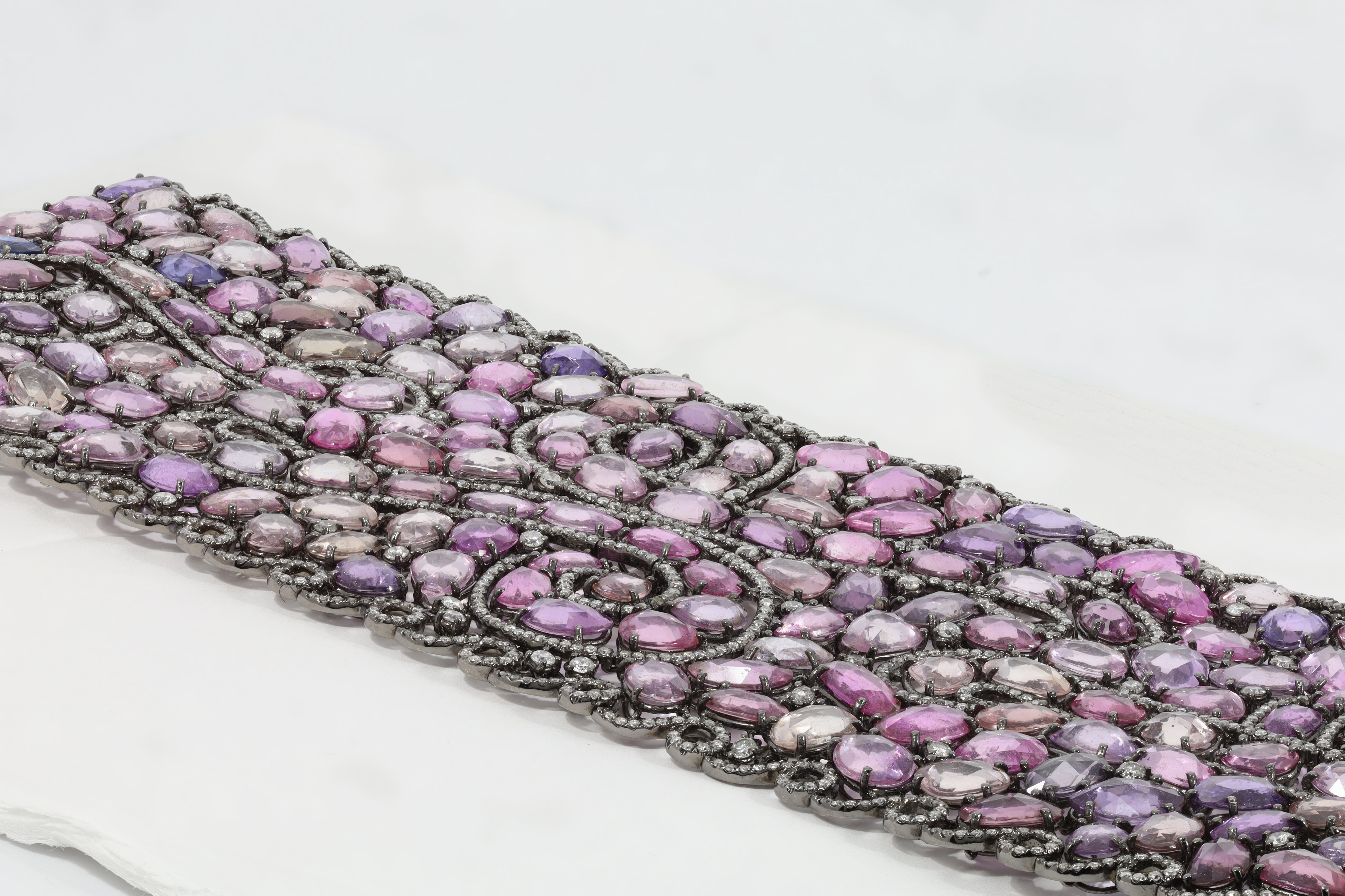Pink Sapphire Diamond Bracelet