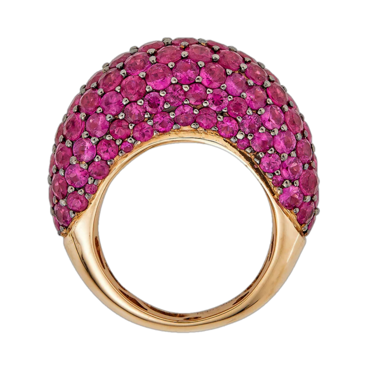 Deep Pink Sapphire Dome Ring