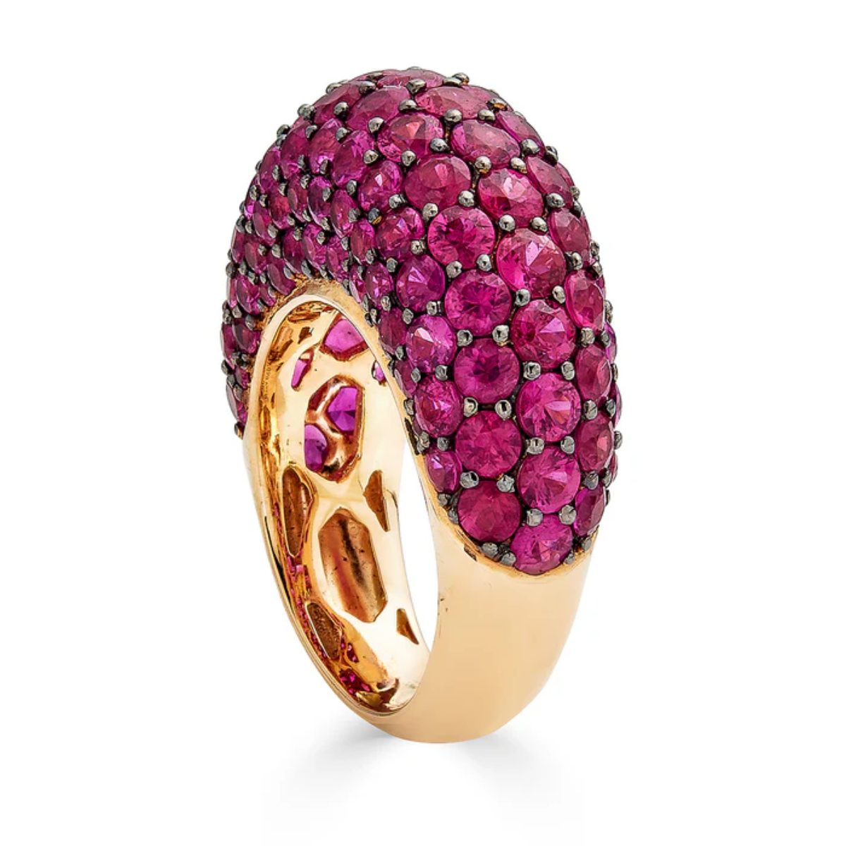 Deep Pink Sapphire Dome Ring