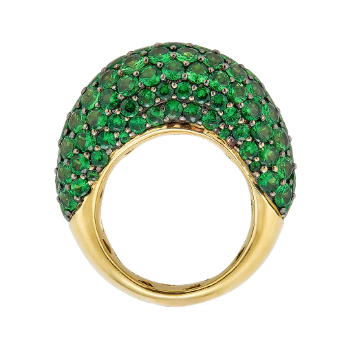 Green Tsavorite Dome Ring