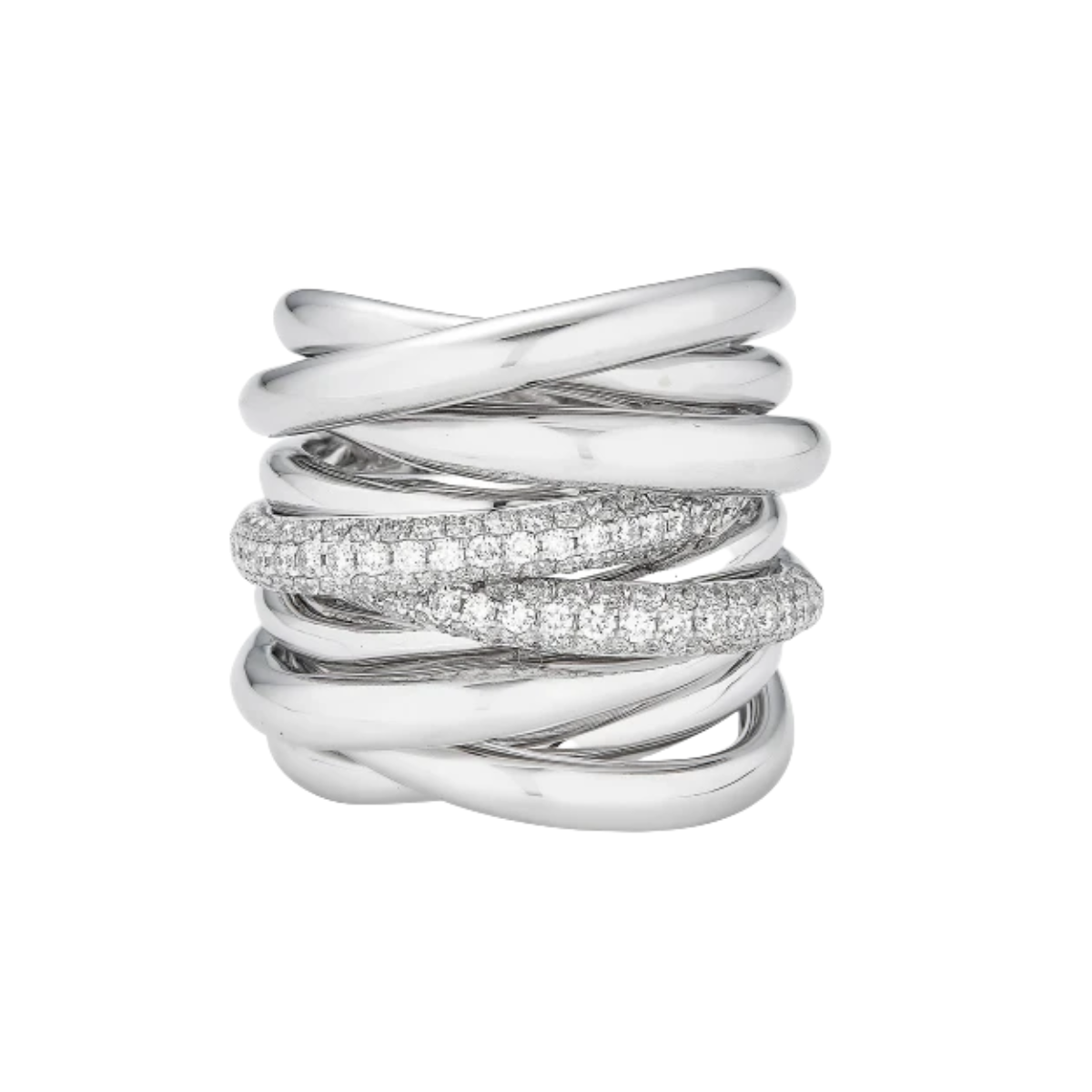 Pave Criss Cross Ring