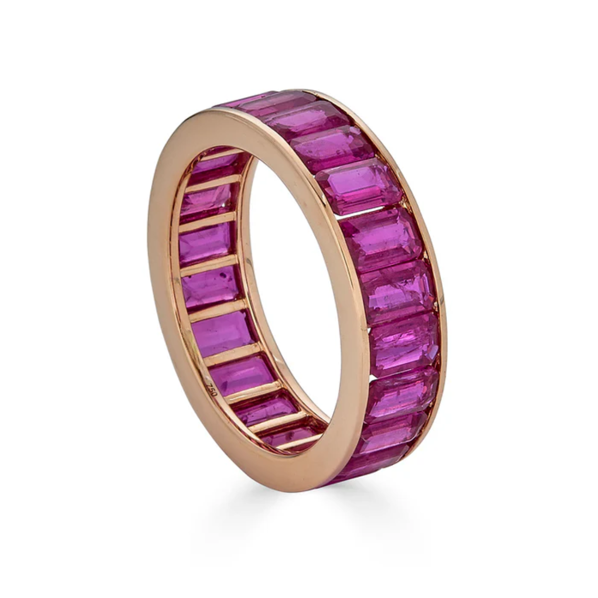 Deep Pink Sapphire ETERNITY CHANNEL SET BAND