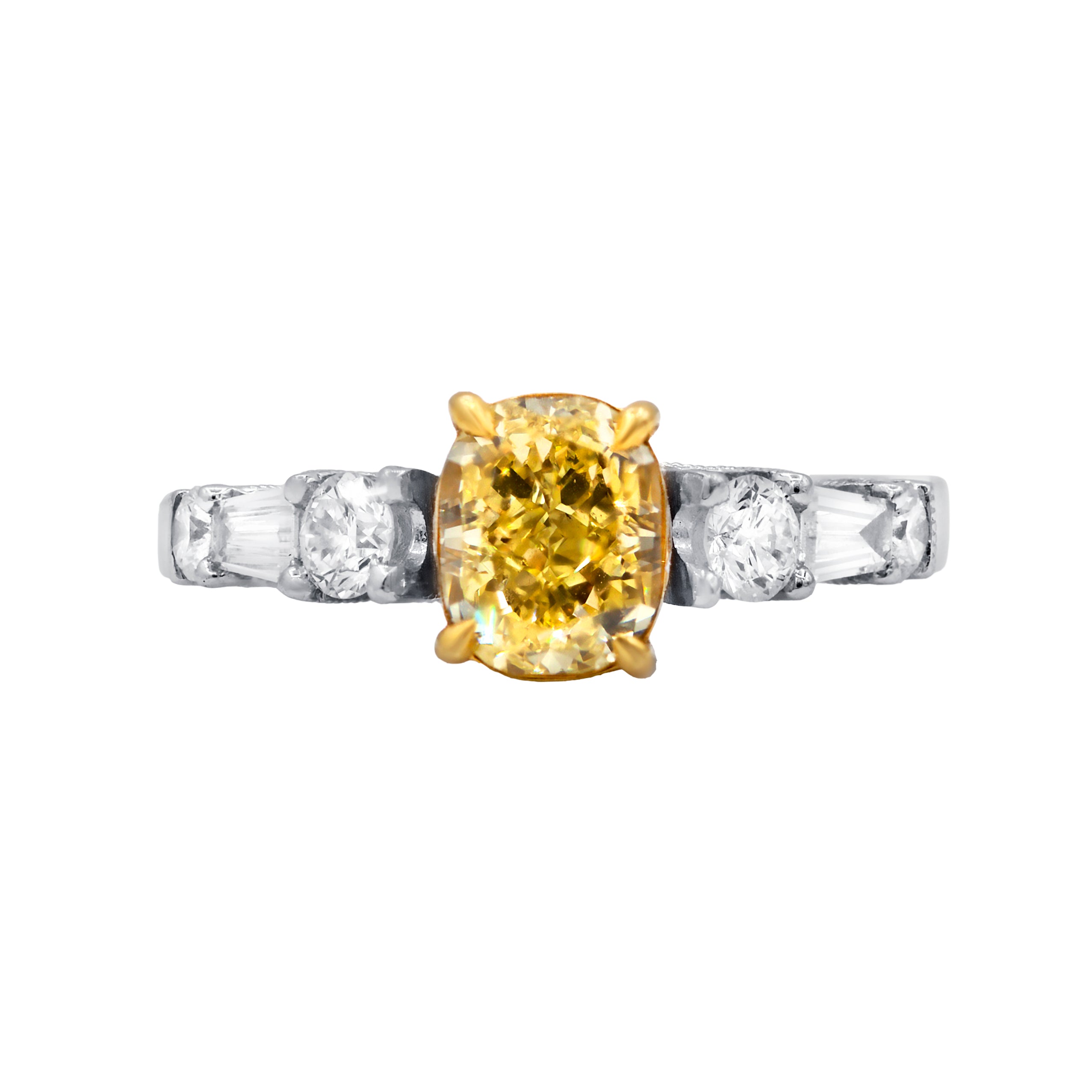 1.33ct Fancy Yellow Oval Diamond Ring