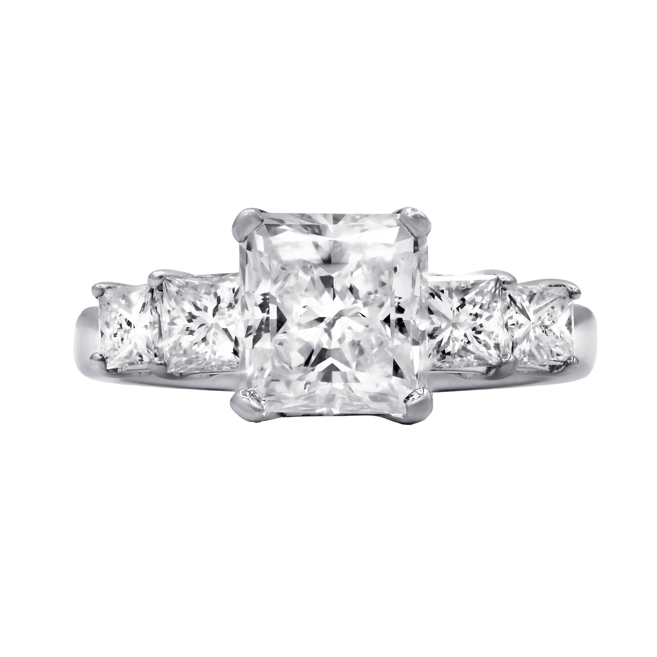 2.01ct Radiant Cut Three Stone Diamond Ring