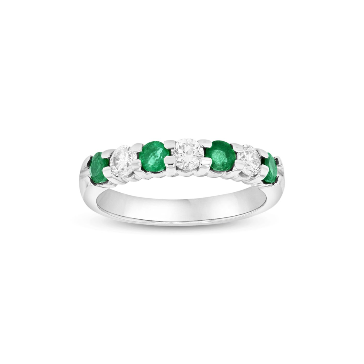 diamond emerald wedding band
