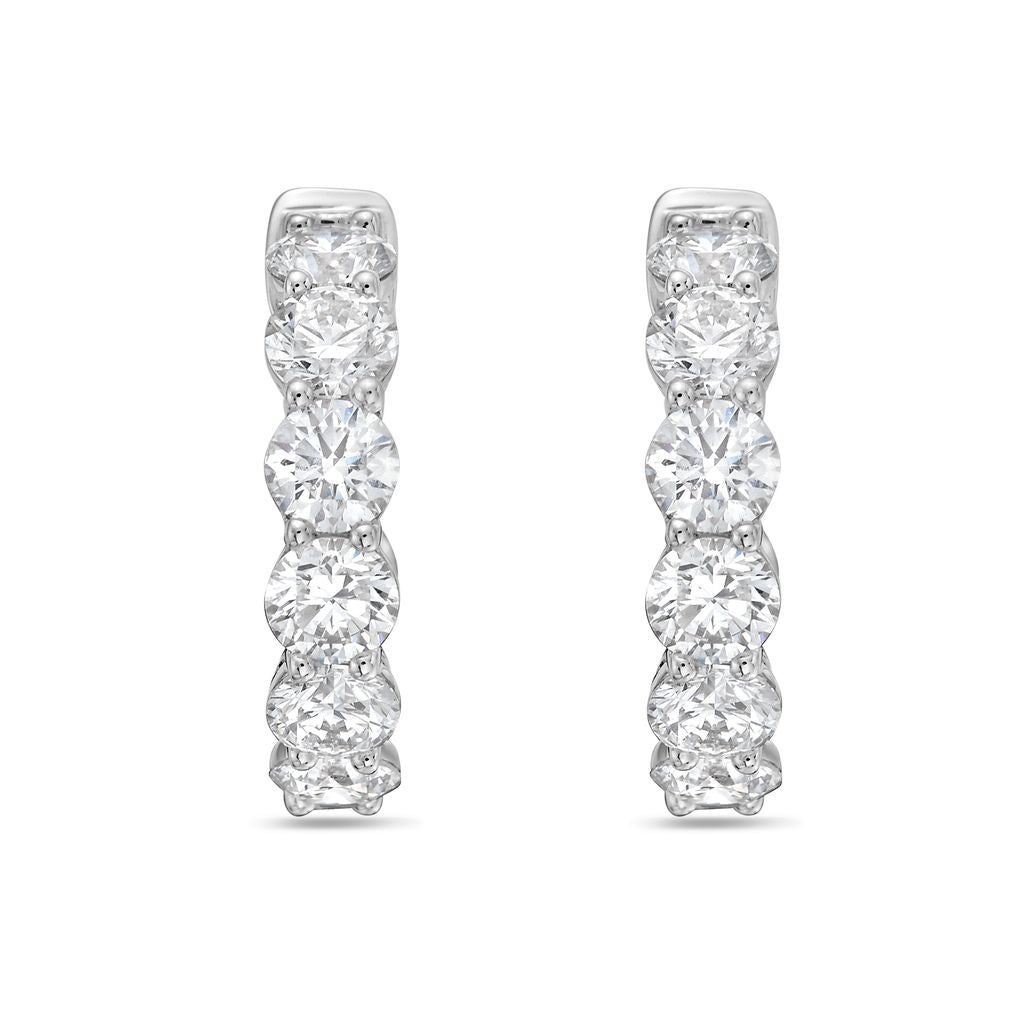 Round Diamond Hoop Earrings