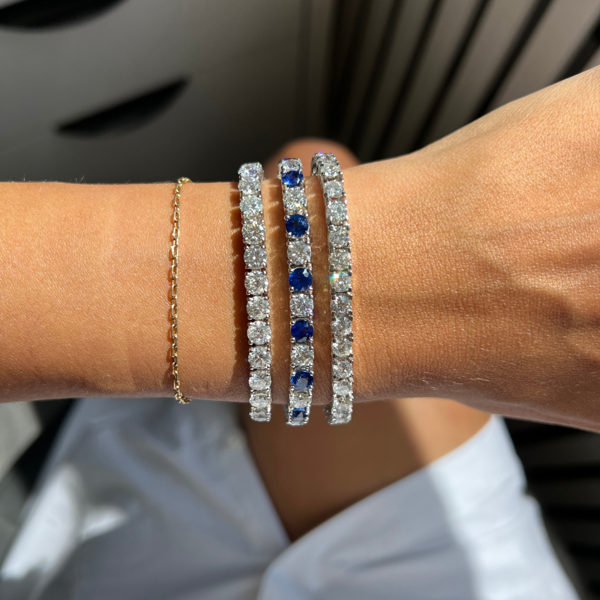 Sapphire and Diamond Tennis Bracelet