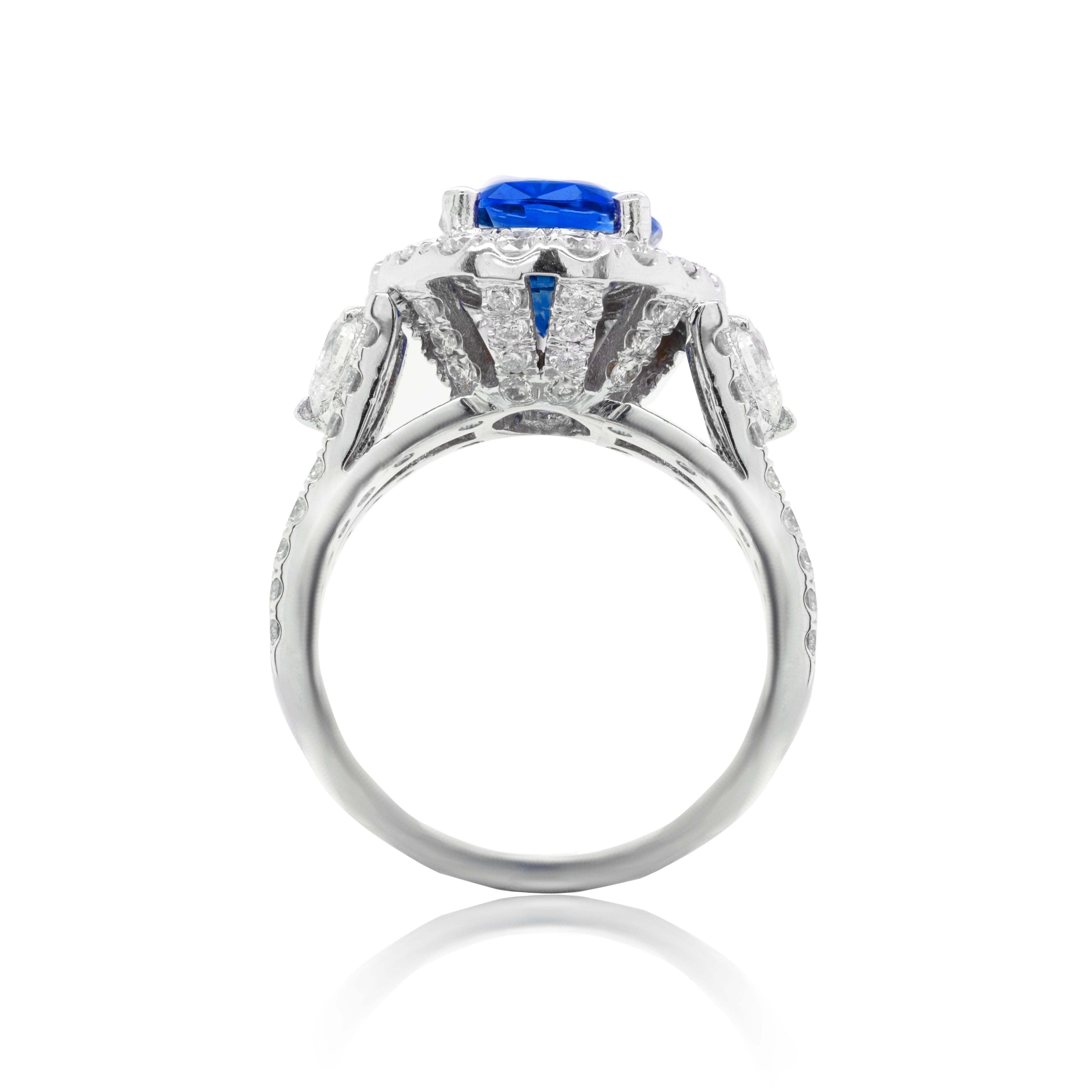 Sapphire Halo Diamond Ring
