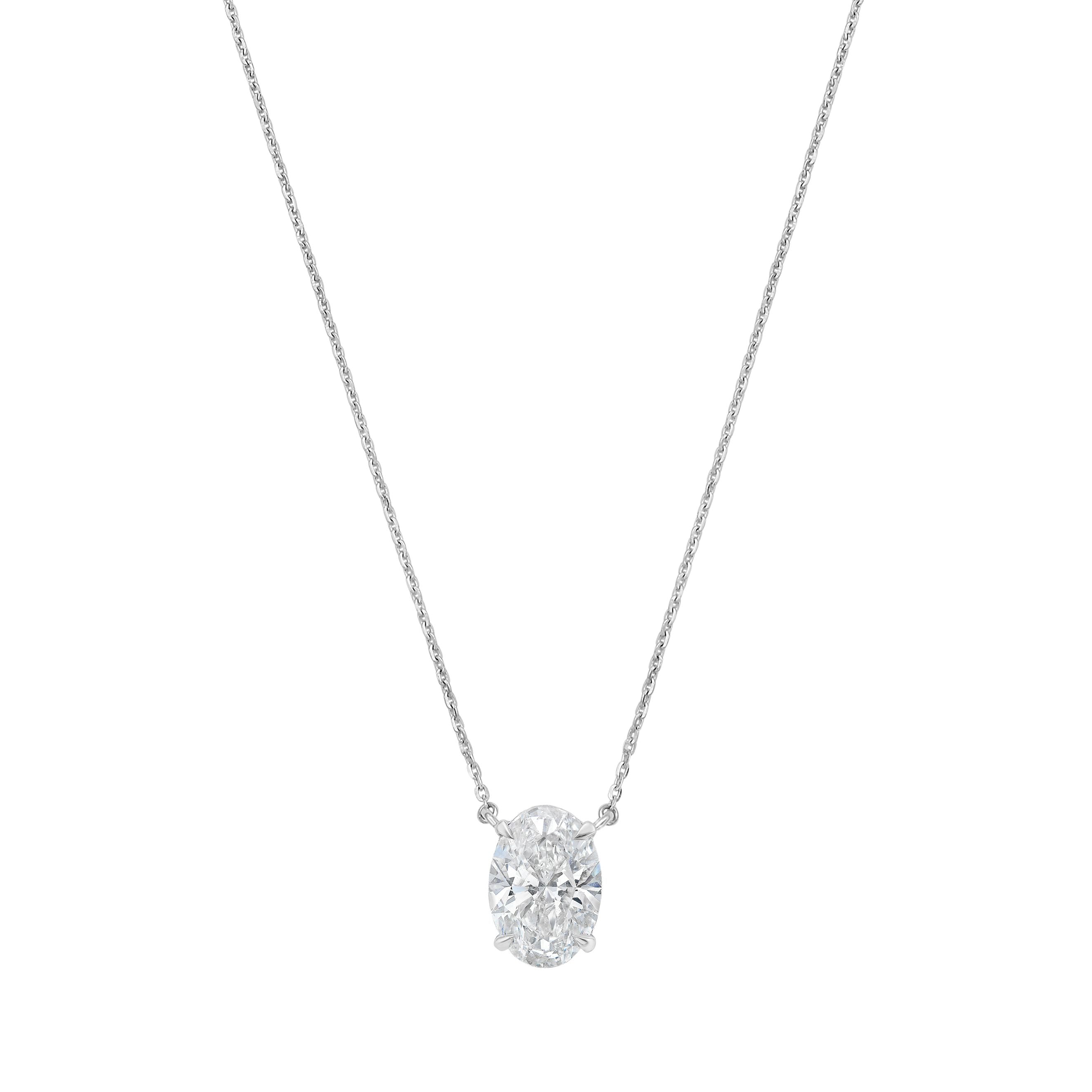 Lab Grown Diamond East West Oval Pendant