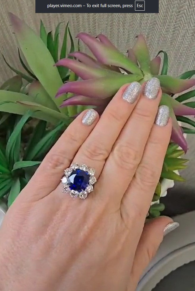 Sapphire and Diamond Princess Diana Ring