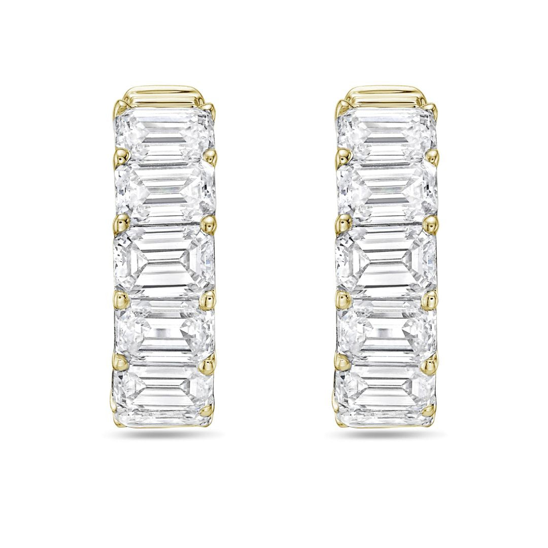 Lab Grown Emerald Cut Diamond Huggie