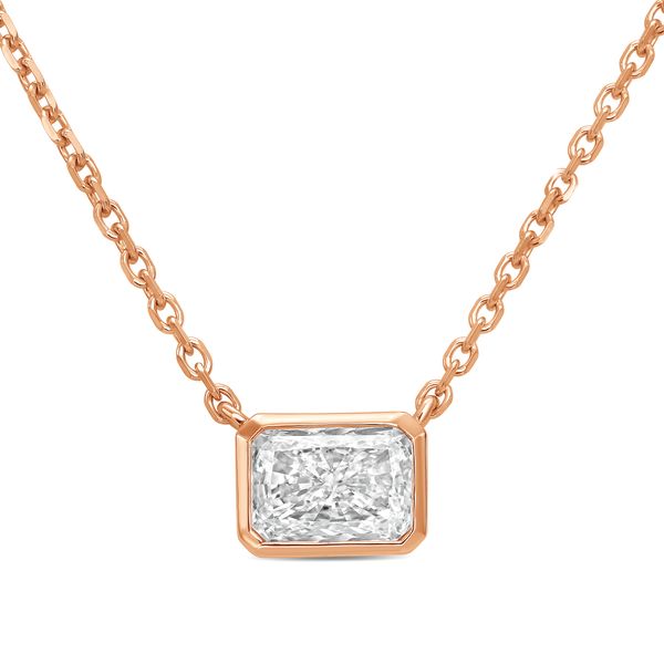 Lab Grown Radiant Diamond Bezel Pendant