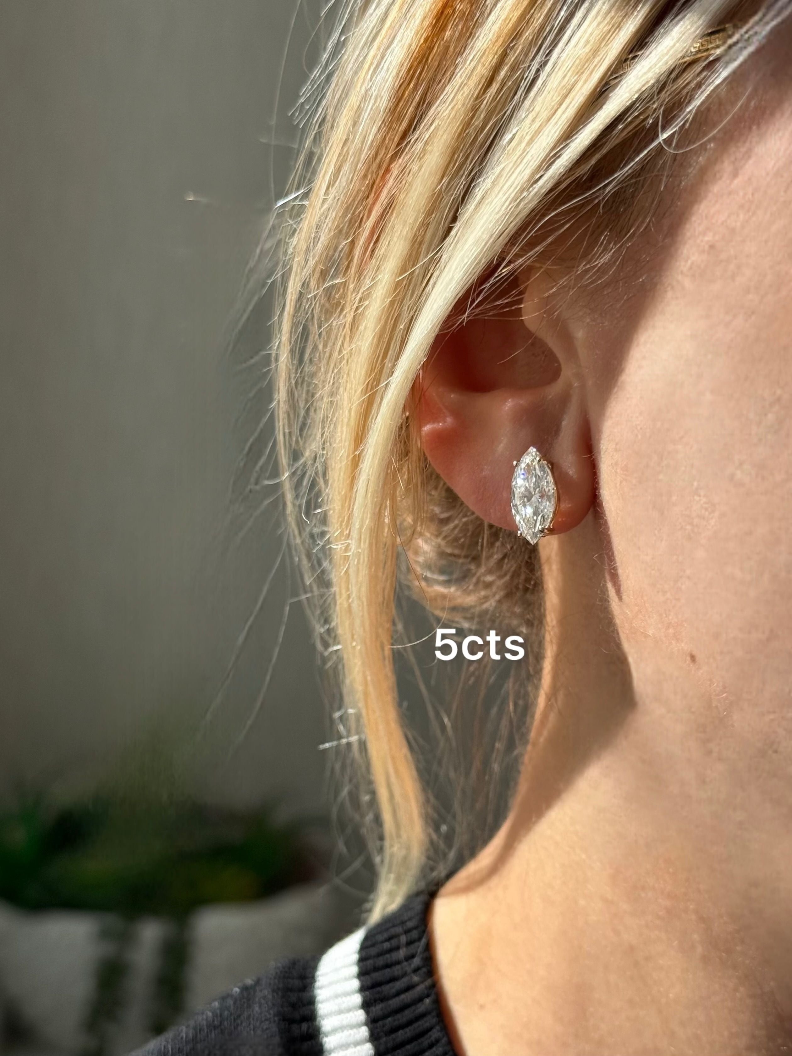 Lab Grown Marquise Diamond Studs