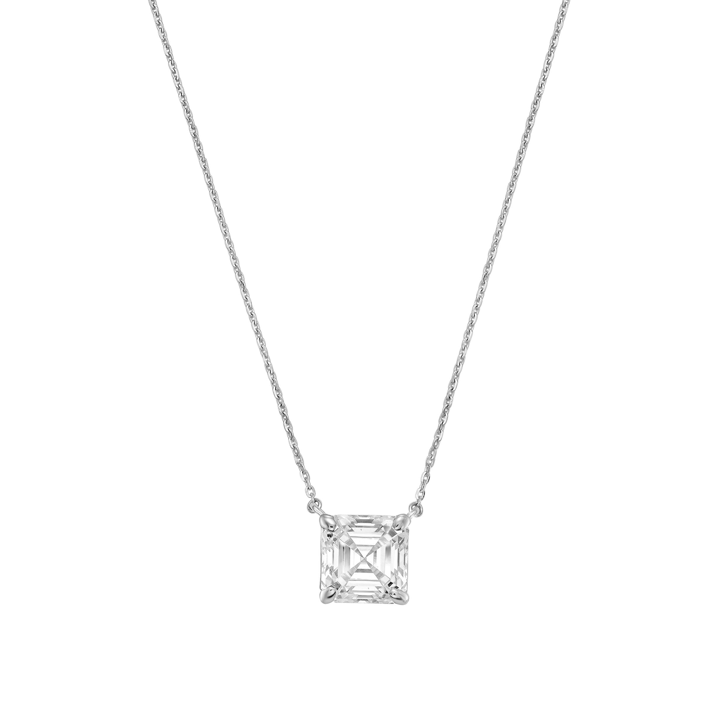 Lab Grown Diamond East West Asscher Pendant