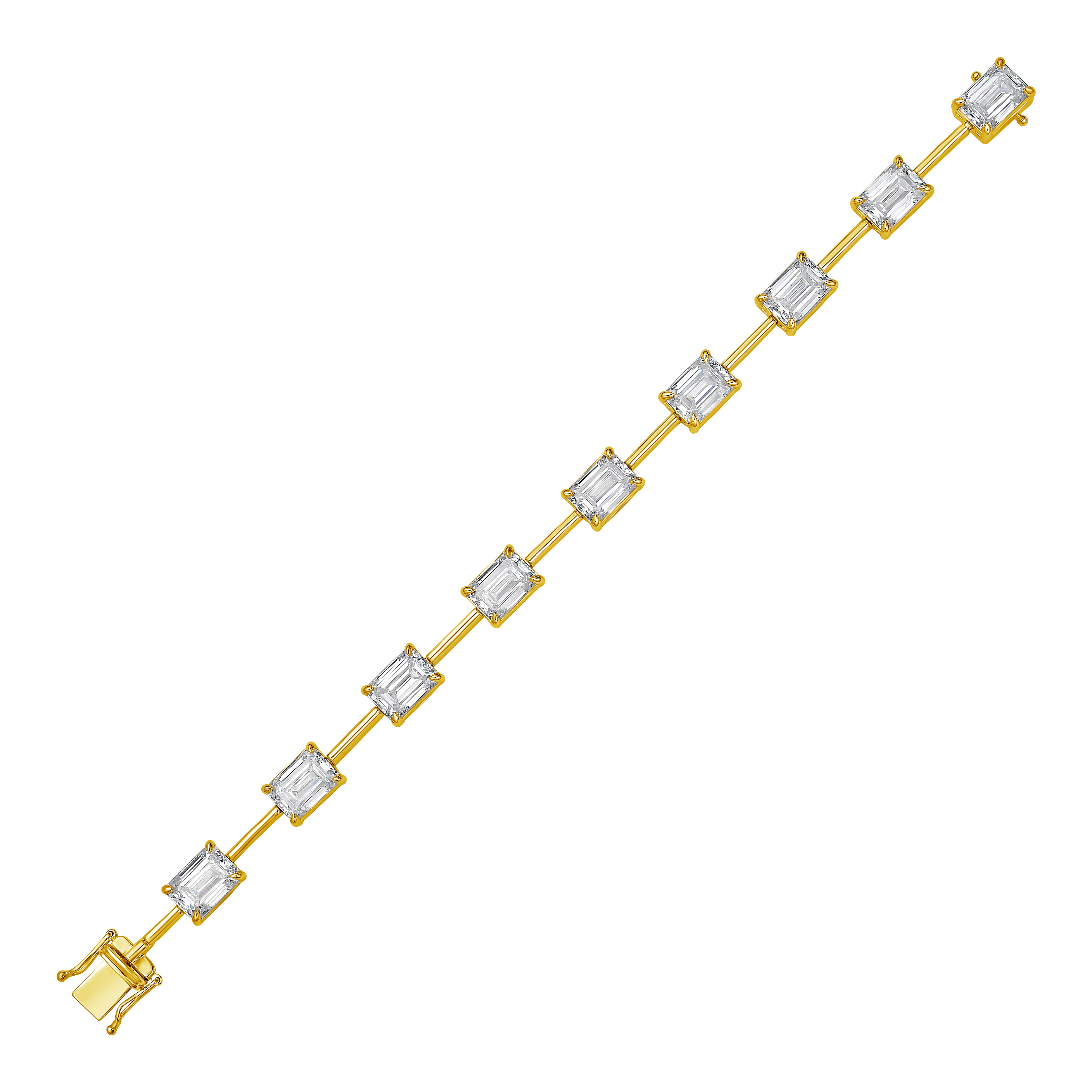 Lab Grown Emerald Diamond Station Bracelet