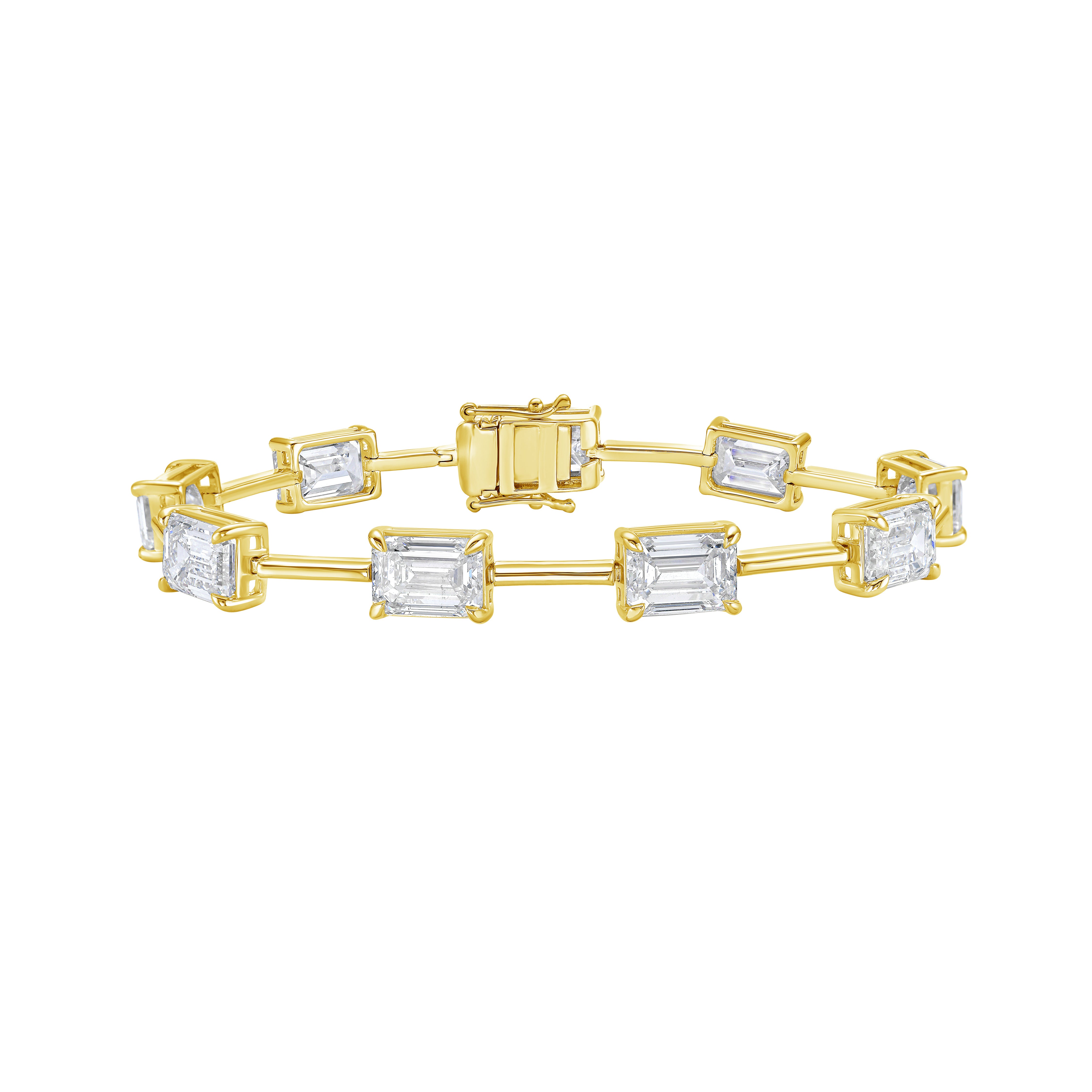 Lab Grown Emerald Diamond Station Bracelet