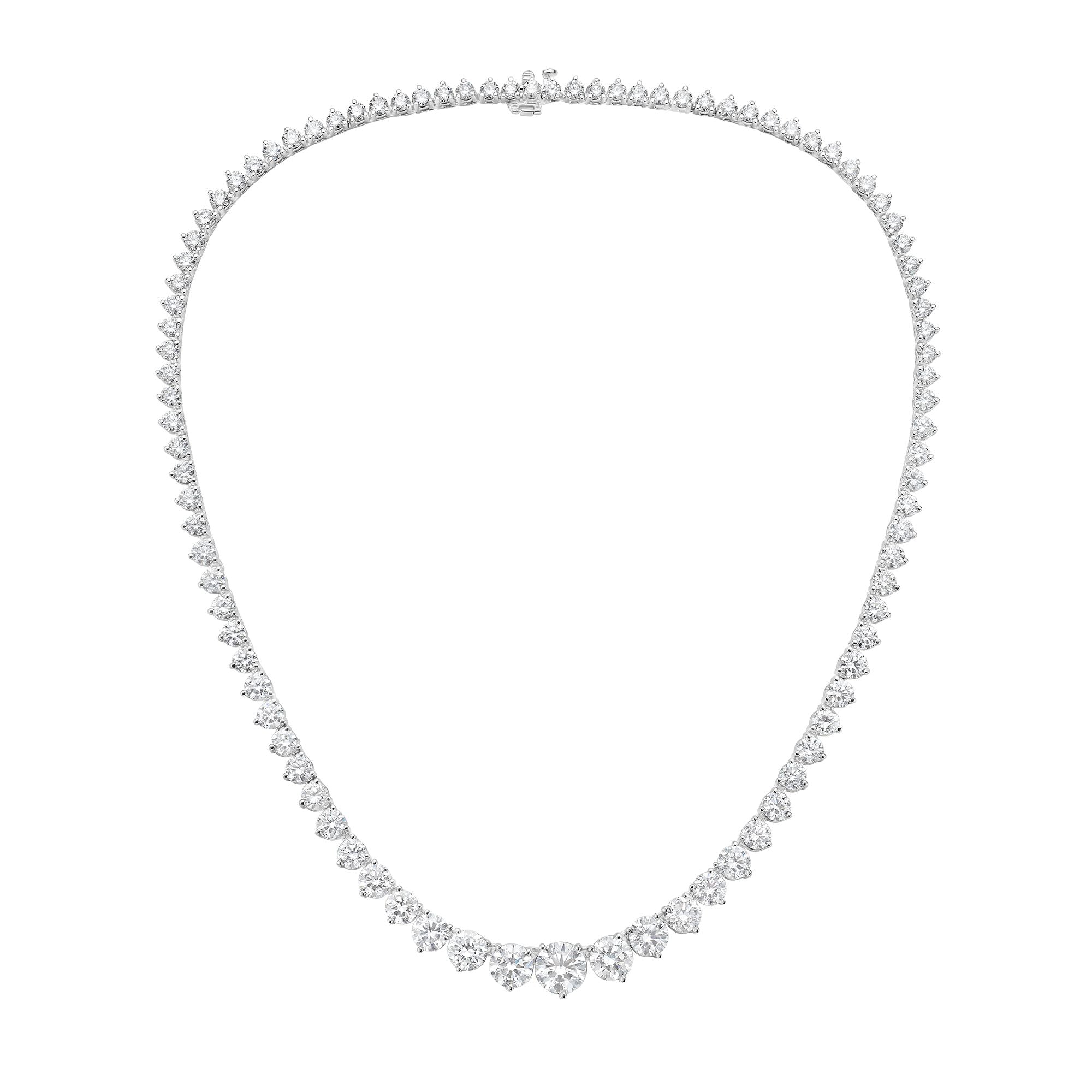 Lab Grown Graduated Tennis Necklace