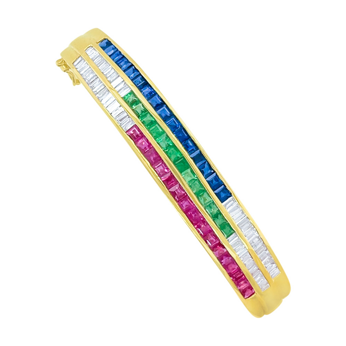 Tri Colored Gemstone Bangle | Diana M Jewels all