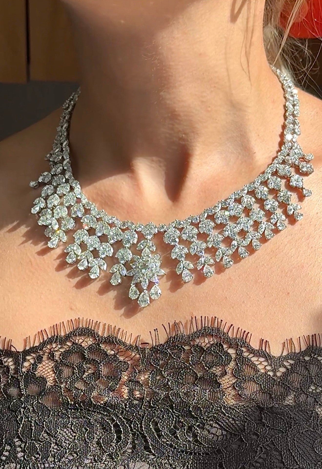 92cts Diamond Flower Necklace