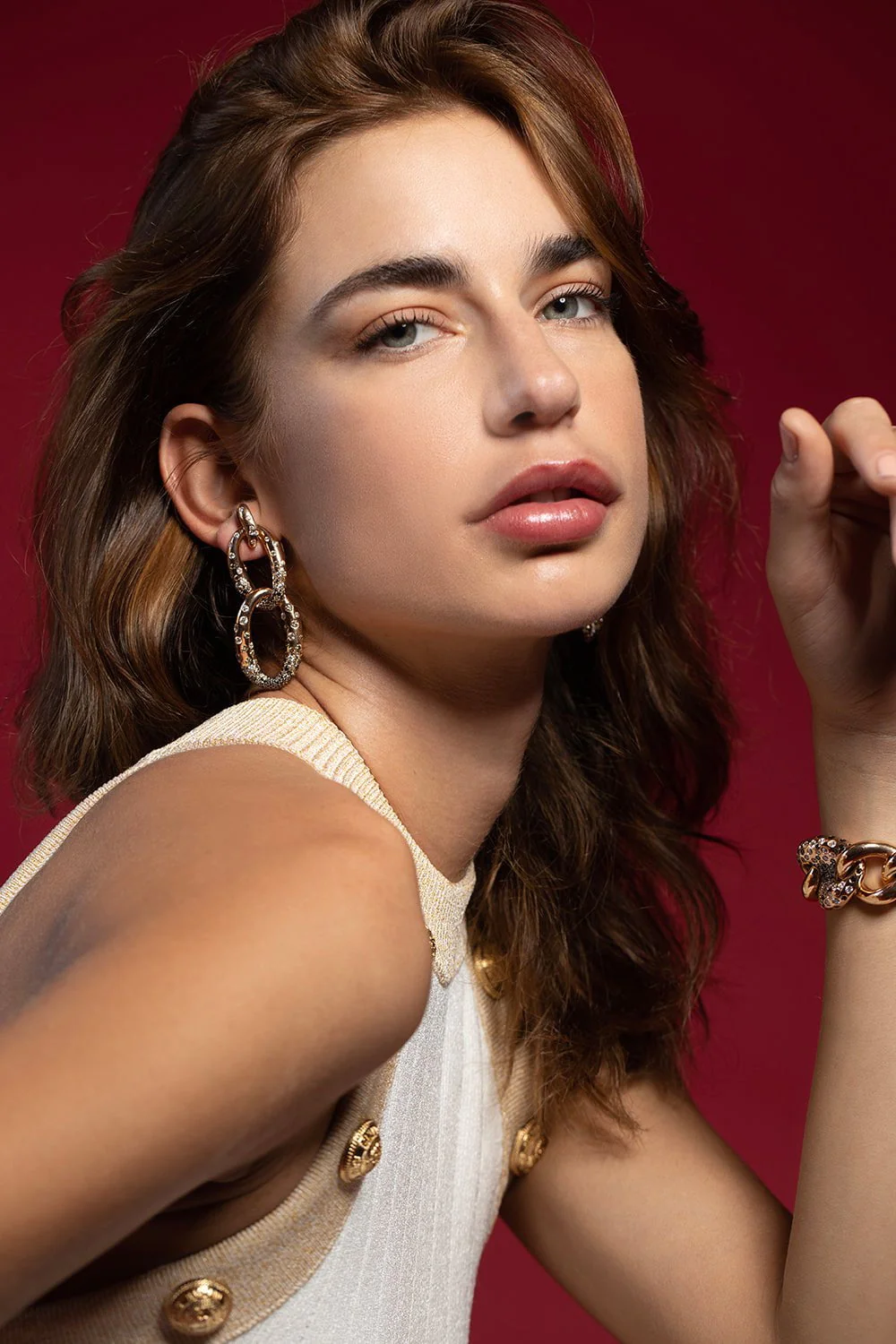 Diamond Curb-Link Earrings