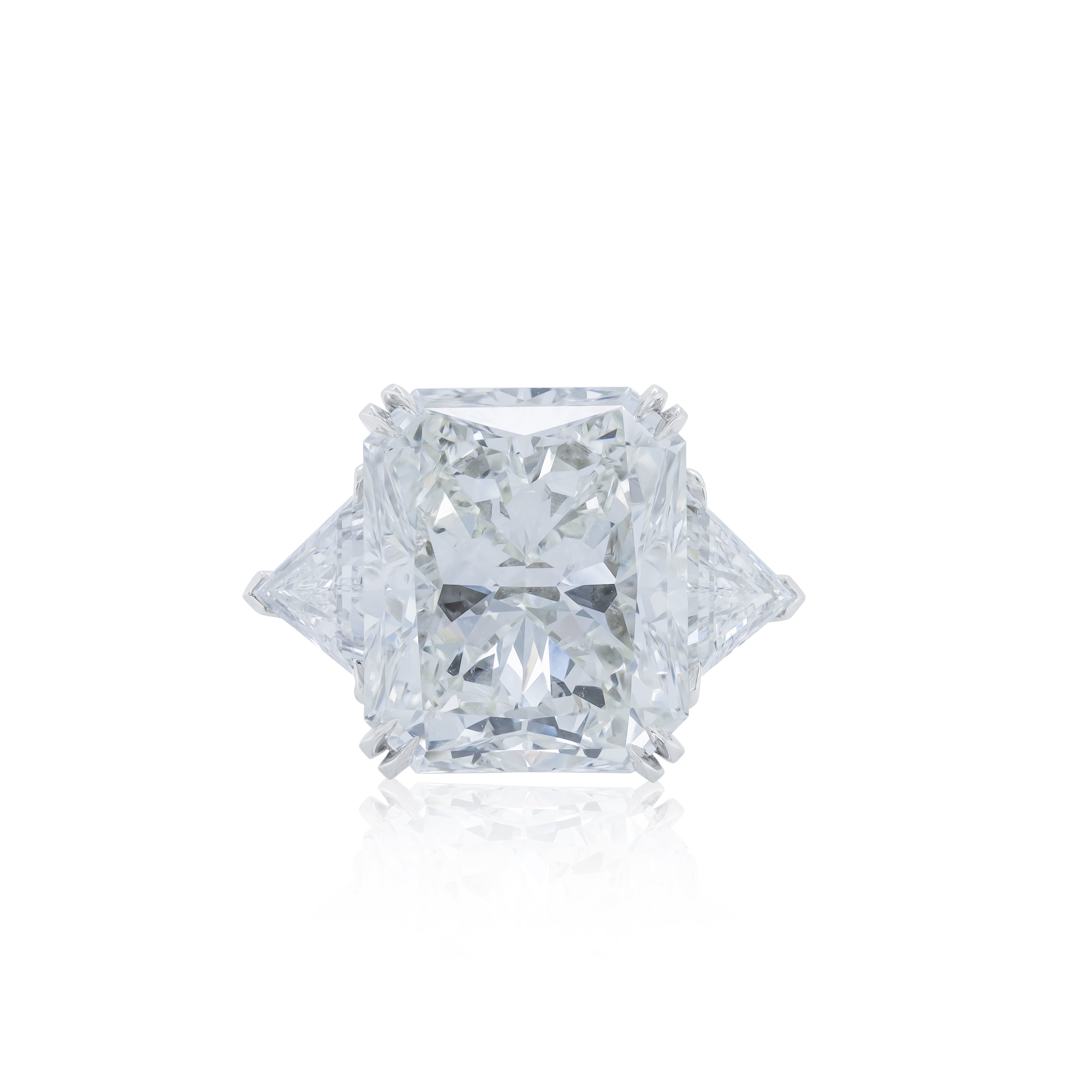 Three-Stone Radiant and Trillion Diamond Engagement Ring