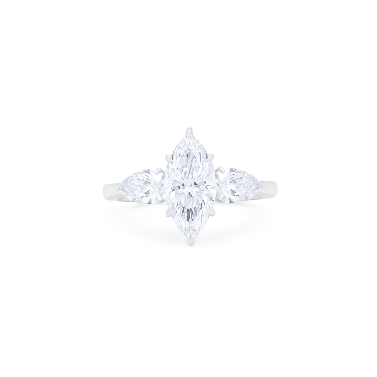 Three Stone Marquise Diamond Engagement Ring