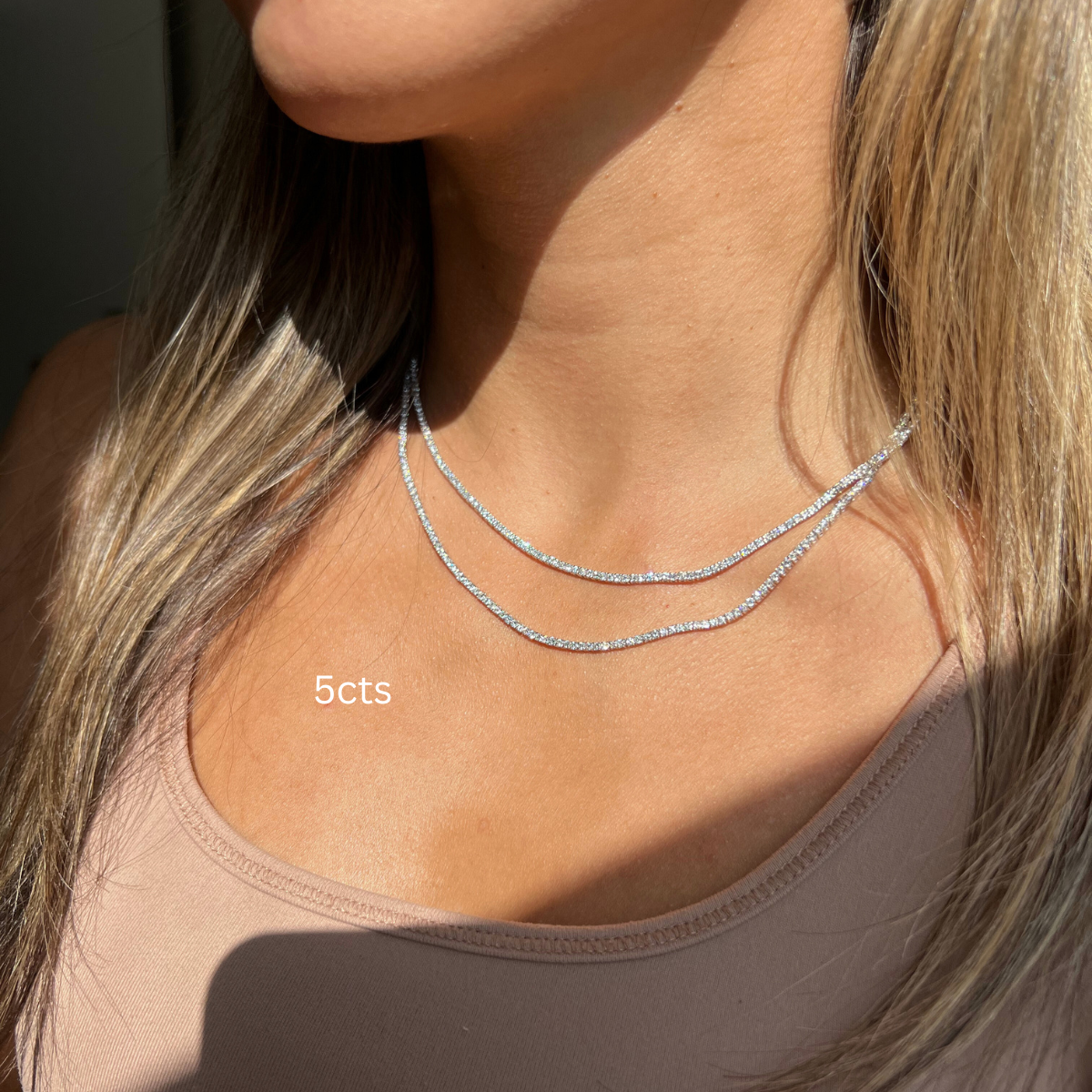 Lab Grown Tennis Necklace