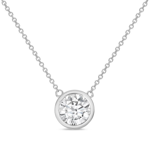 Lab Grown Round Diamond Bezel Pendant