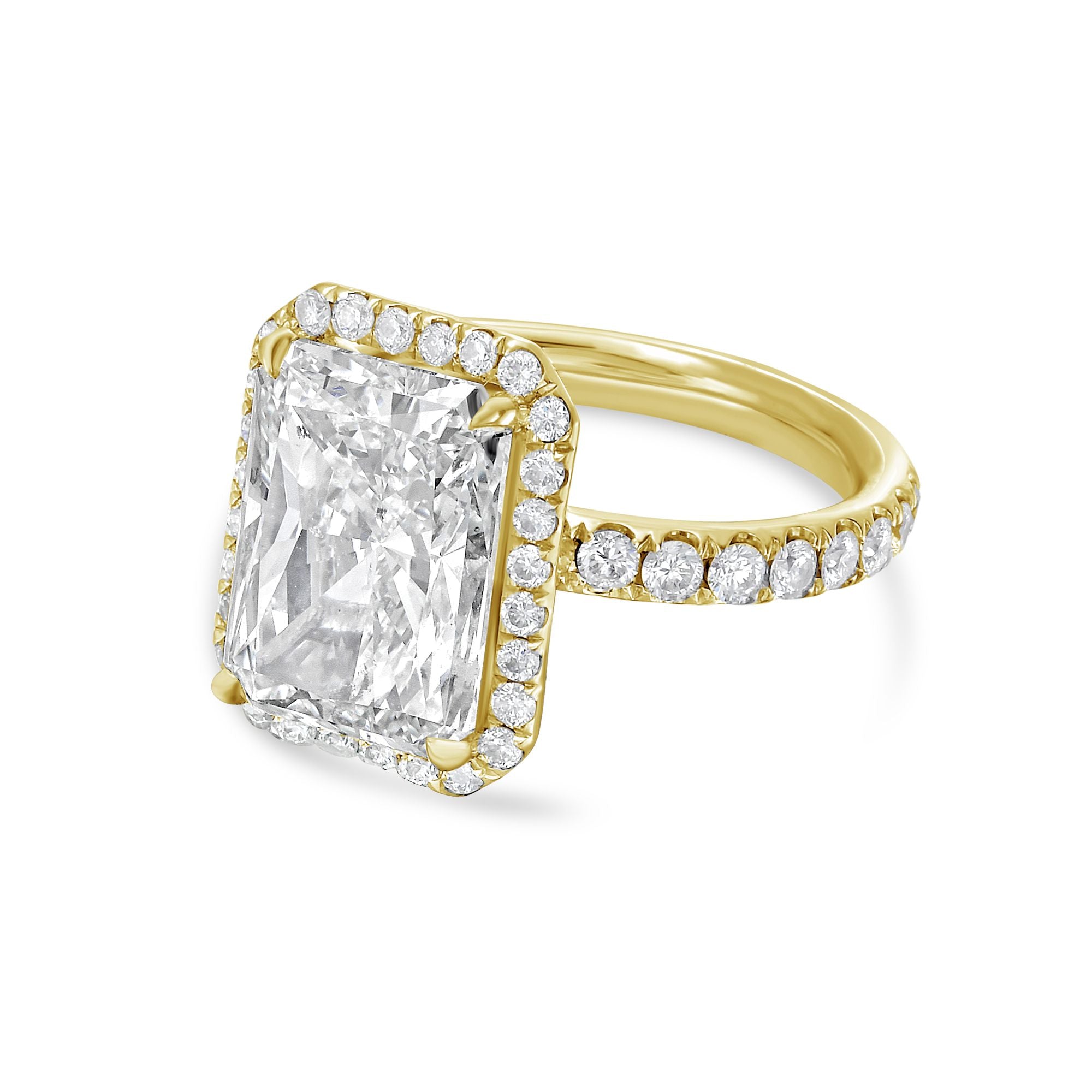 Radiant Cut Diamond Halo Engagement Ring