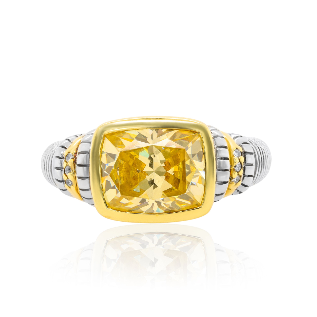 Silver and Gold Citrine Ring