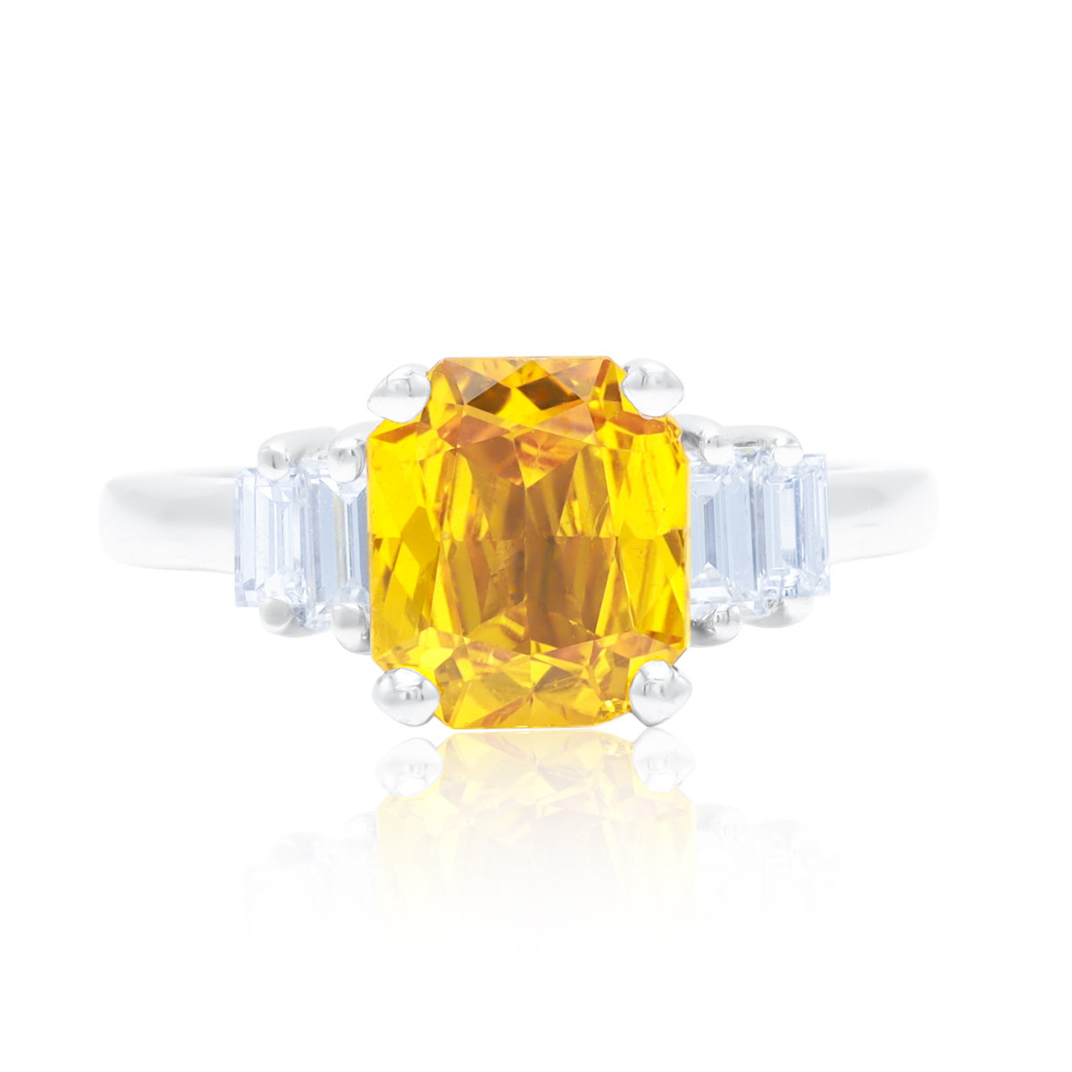 Yellow sapphire Three-Stone Ring