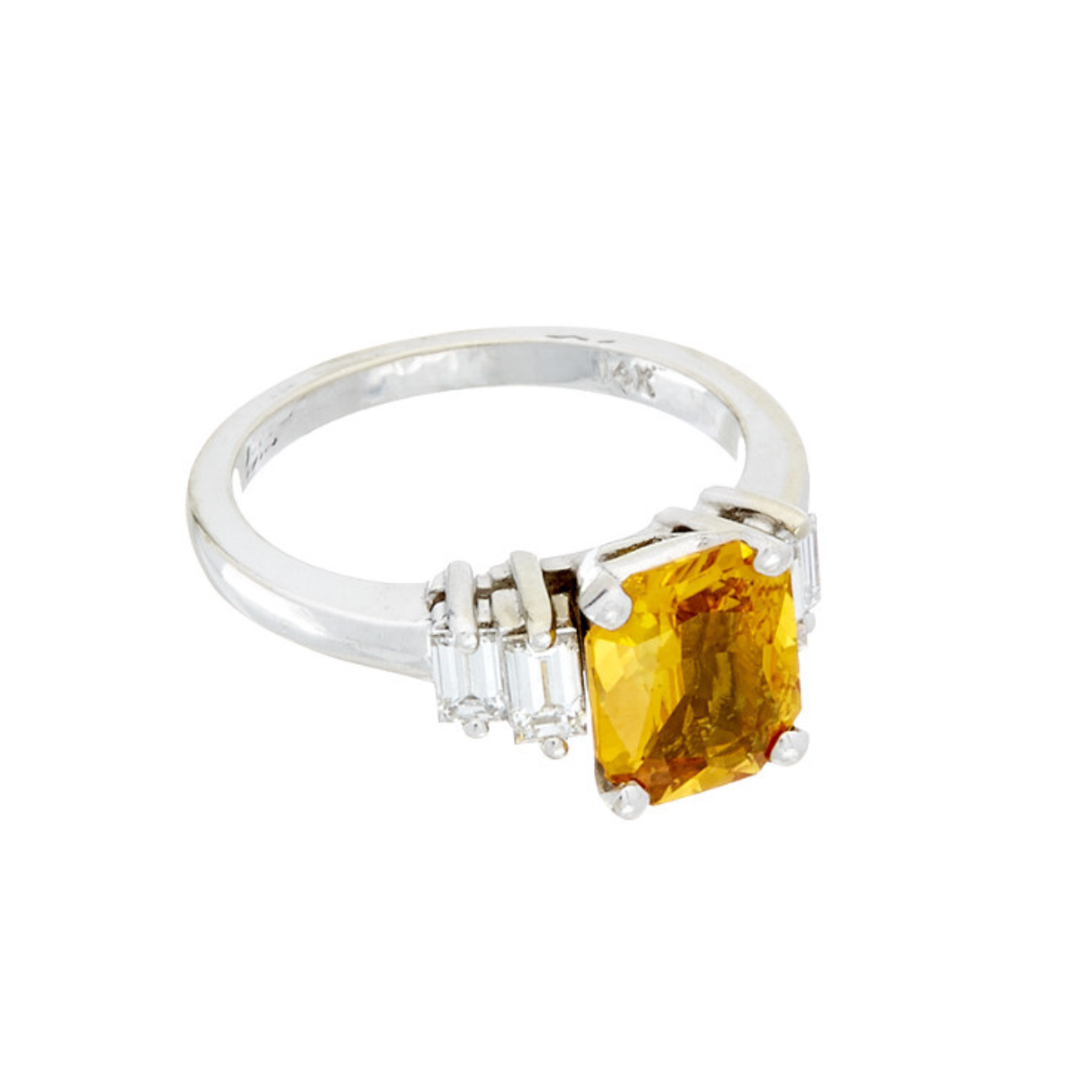 Yellow sapphire Three-Stone Ring