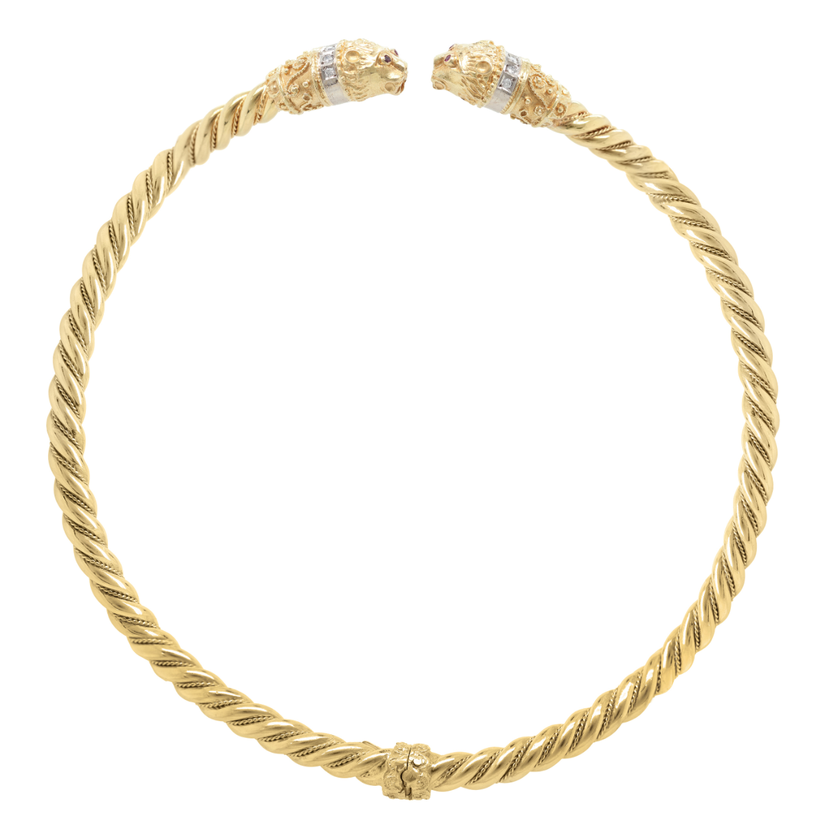 gold lion choker necklace
