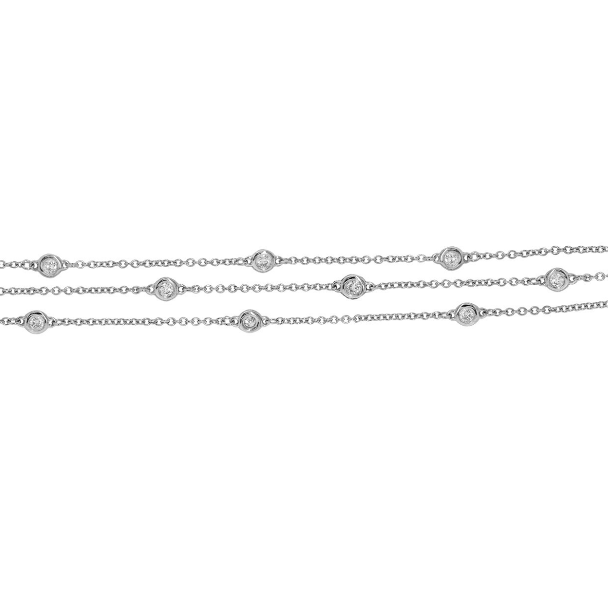0.50cts Triple Chain Diamonds By The Yard Bracelet