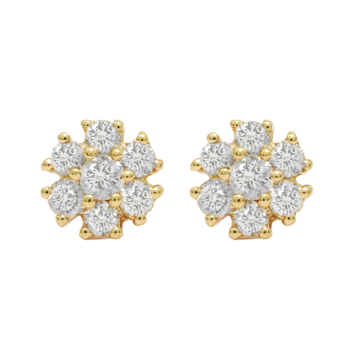 Flower Cluster Diamond Stud Earring