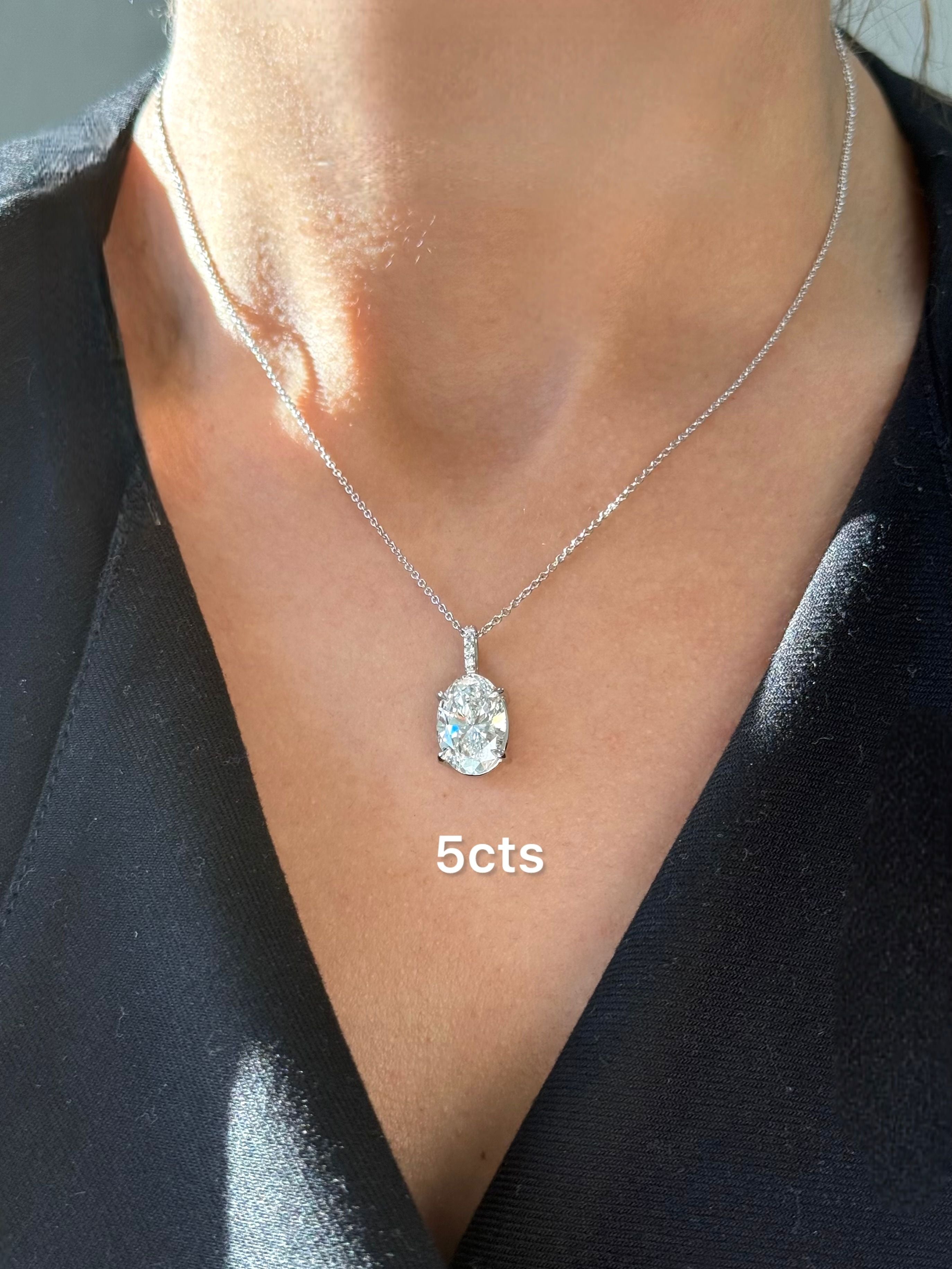 Lab Grown Oval Diamond Pendant