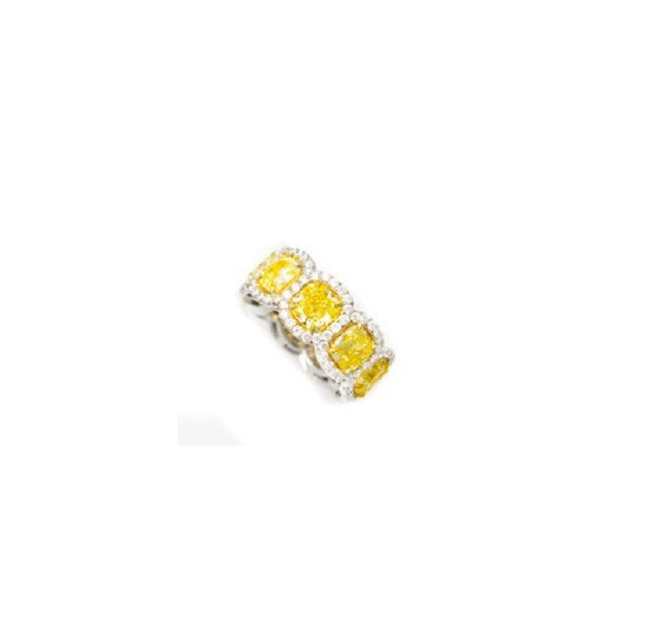 Yellow Radiant Diamond Eternity Band