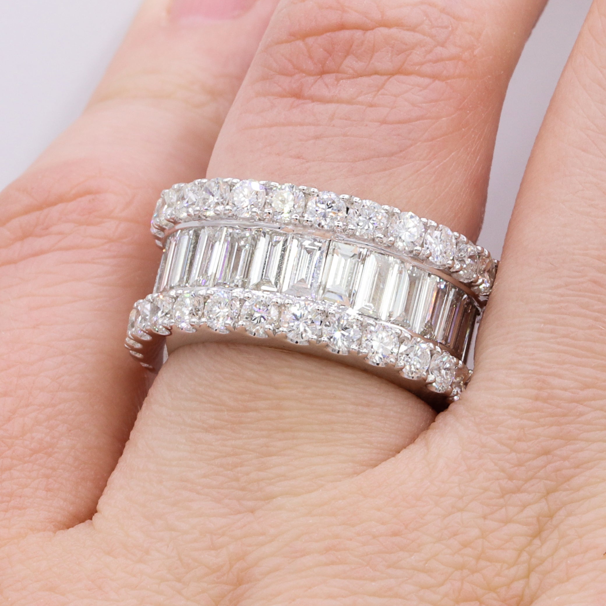 8ct Baguette & Round Diamond Band