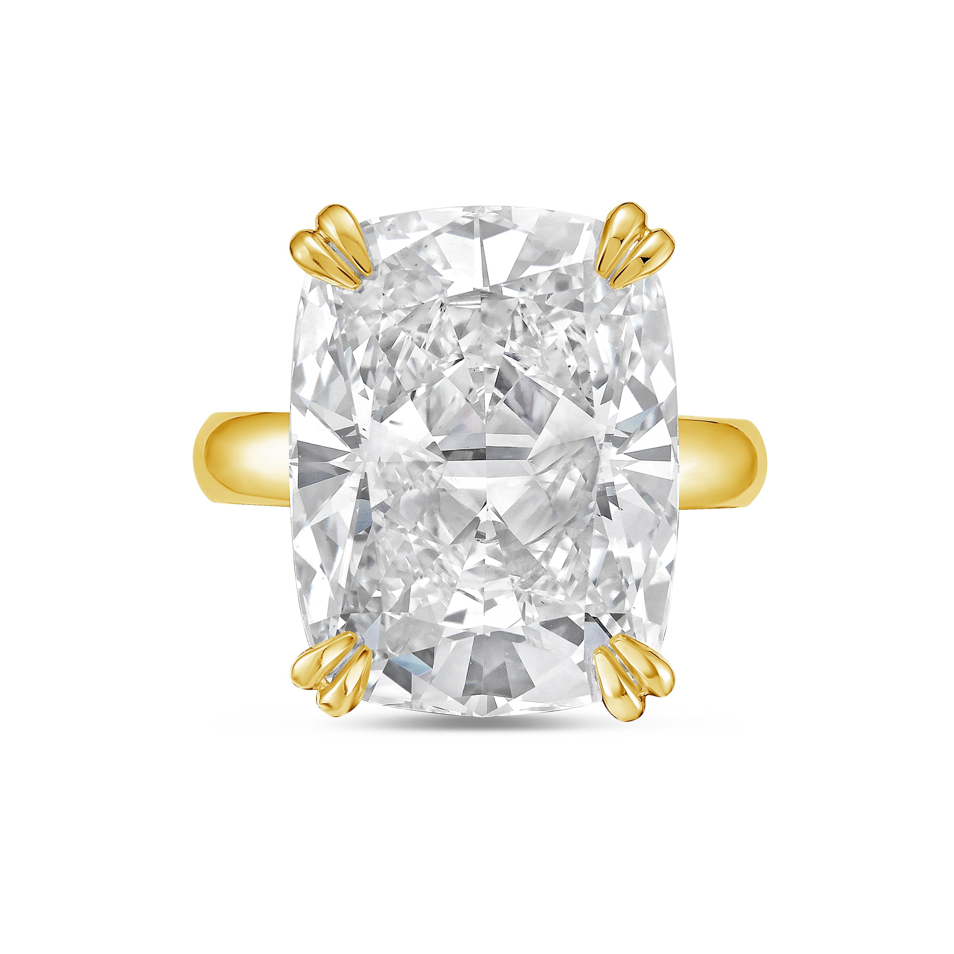 Lab Grown Cushion Solitaire Ring