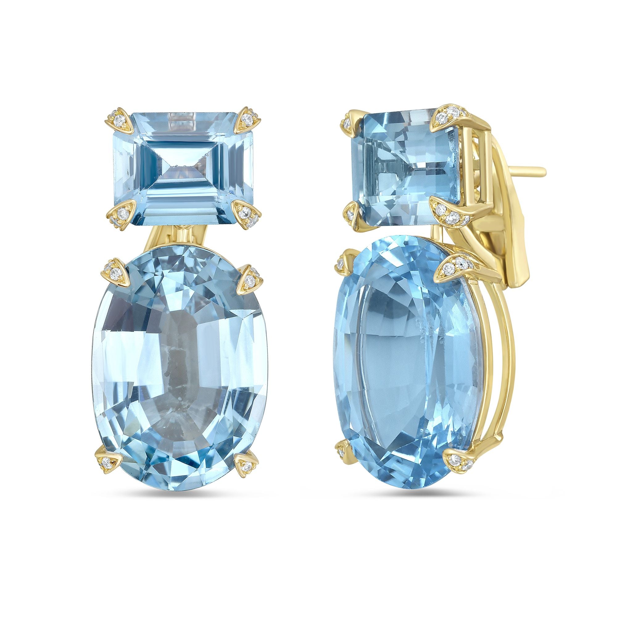 Blue Topaz Diamond Fashion Earrings