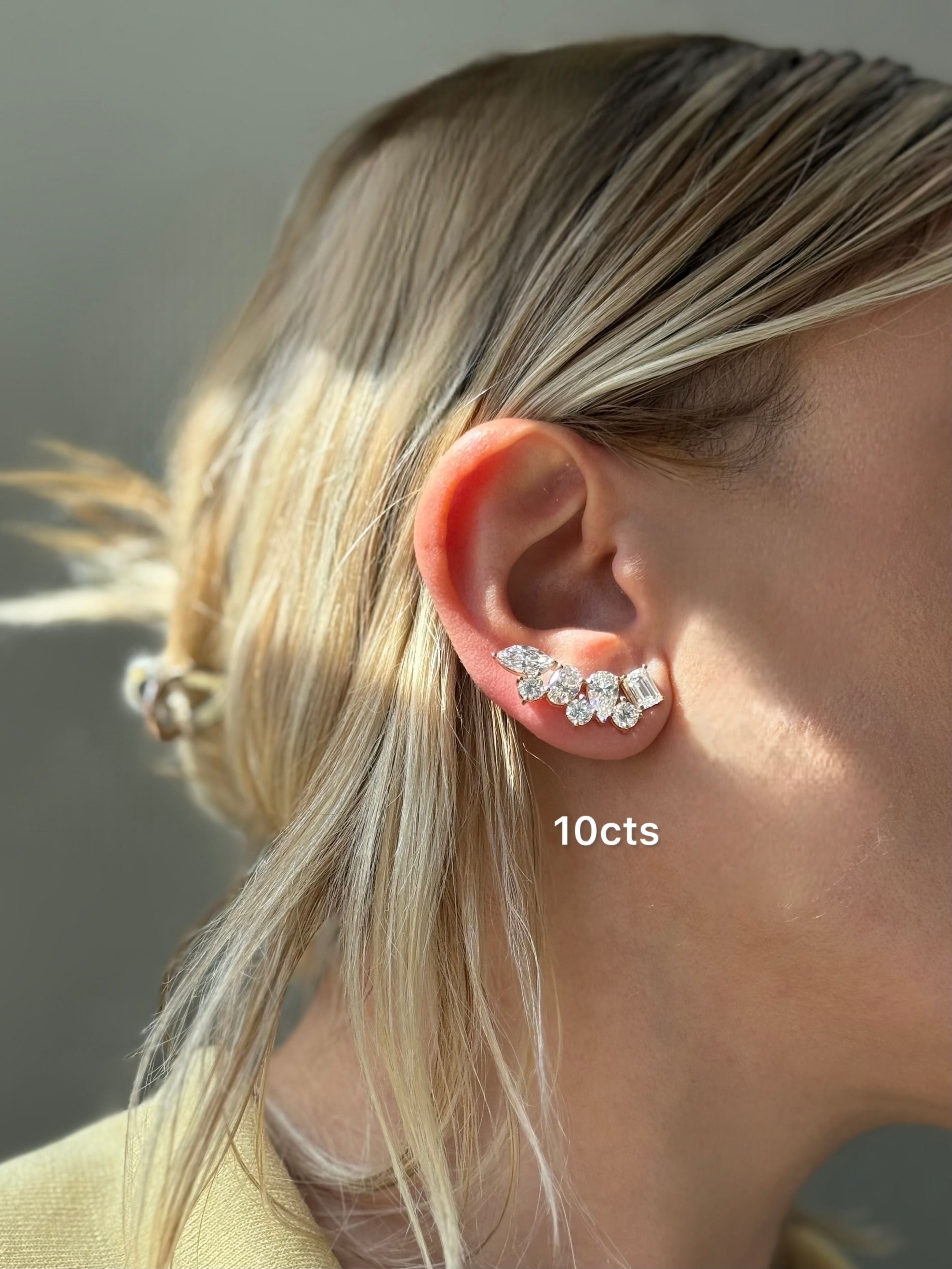 Lab Grown Multi-Cut Diamond Ear Crawlers