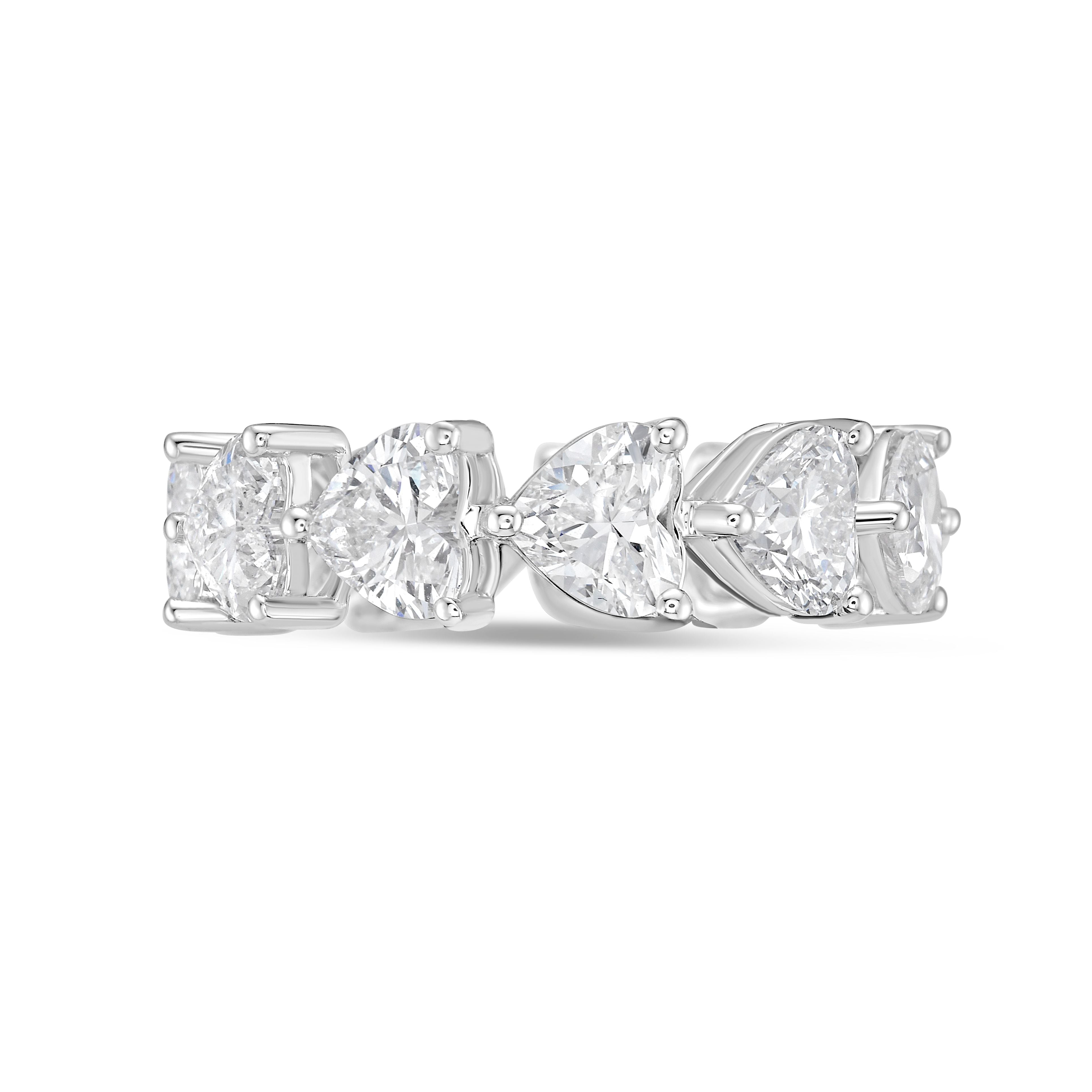 Lab Grown Heart Eternity Band