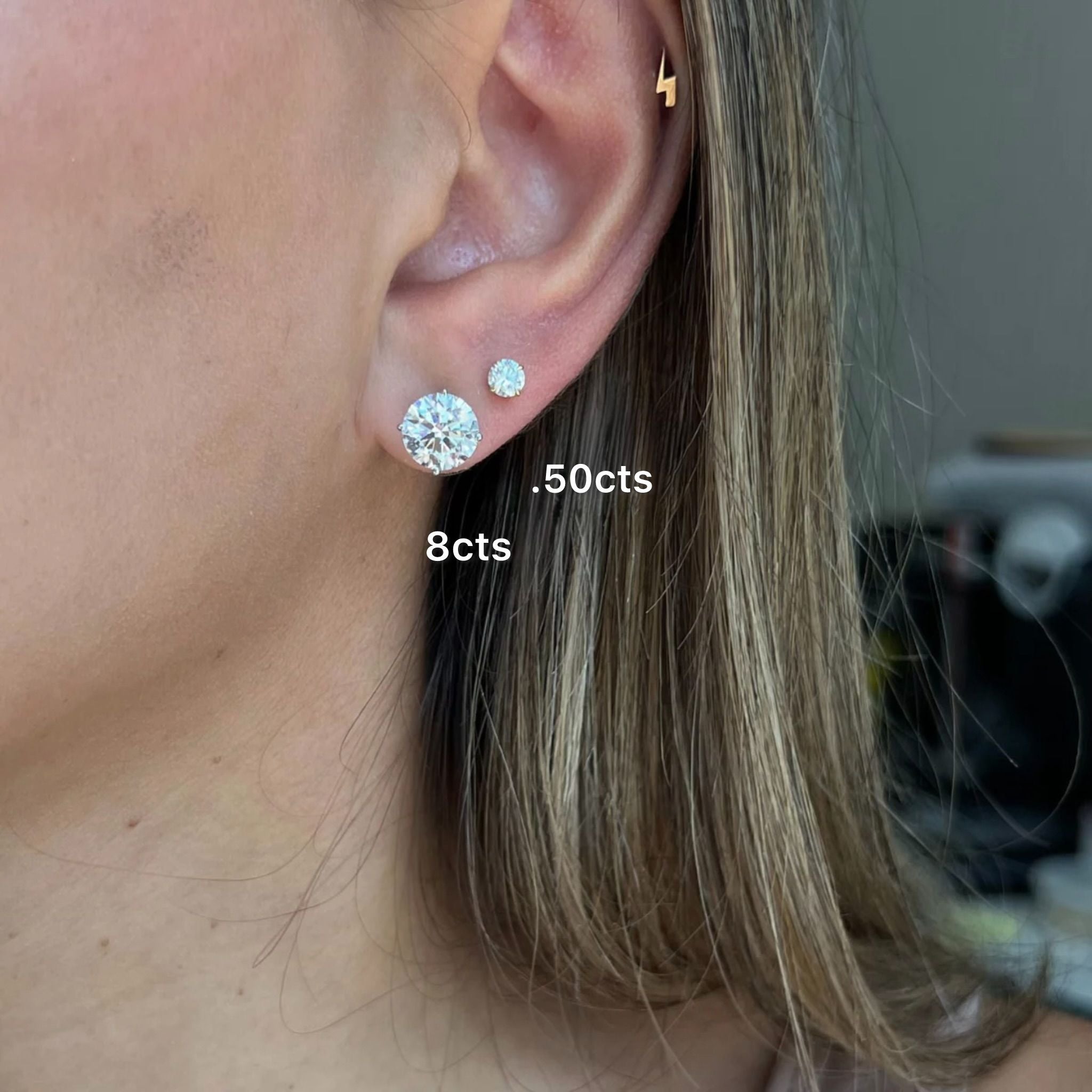 Lab Grown 4 Prong Round Diamond Studs