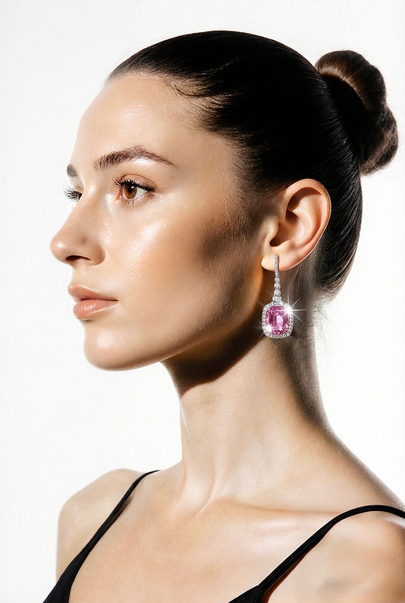 Pink Sapphire Drop Earrings
